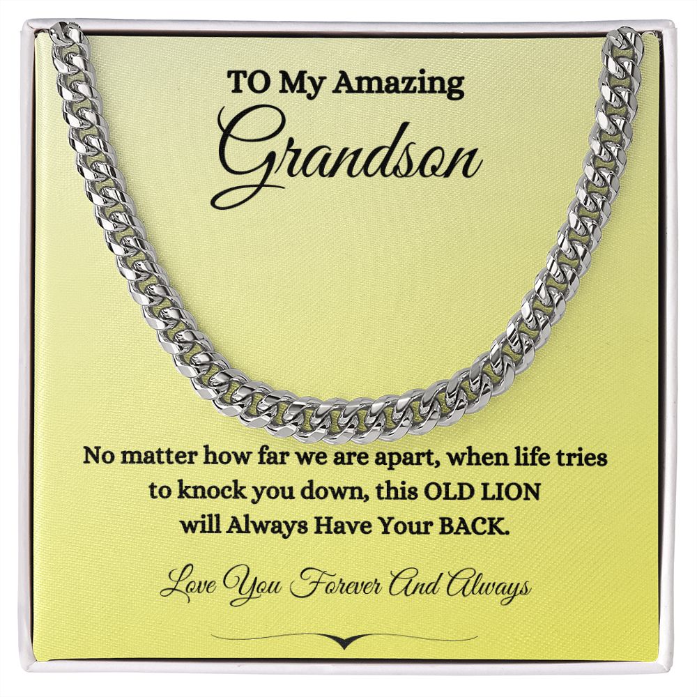 TO MY AMAZING GRANDSON CUBAN LINK CHAIN