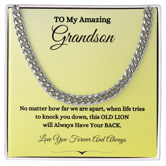 TO MY AMAZING GRANDSON CUBAN LINK CHAIN
