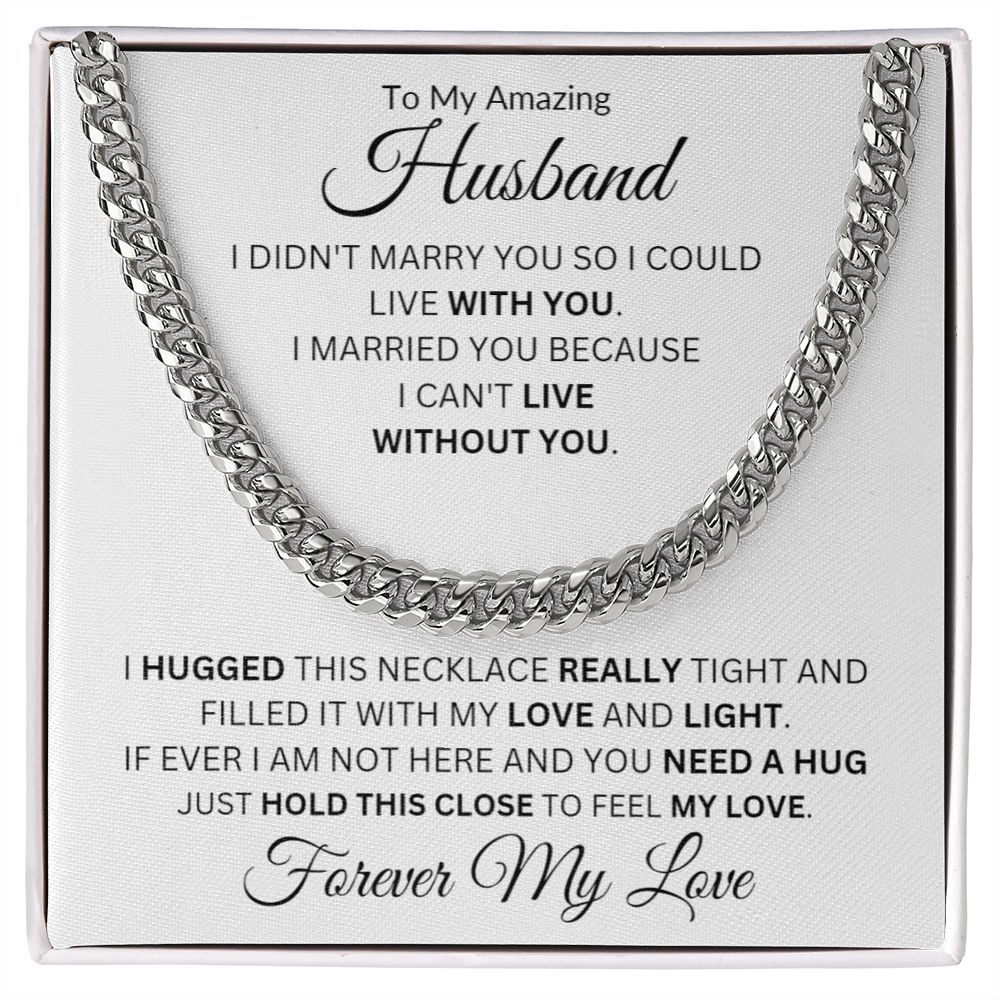 TO MY AMAZING HUSBAND CUBAN CHAIN NECKLACE