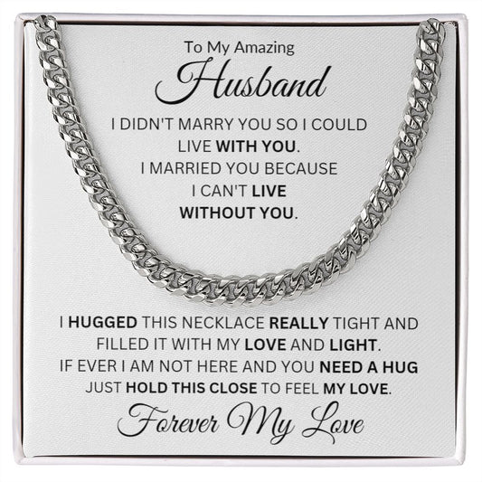 TO MY AMAZING HUSBAND CUBAN CHAIN NECKLACE