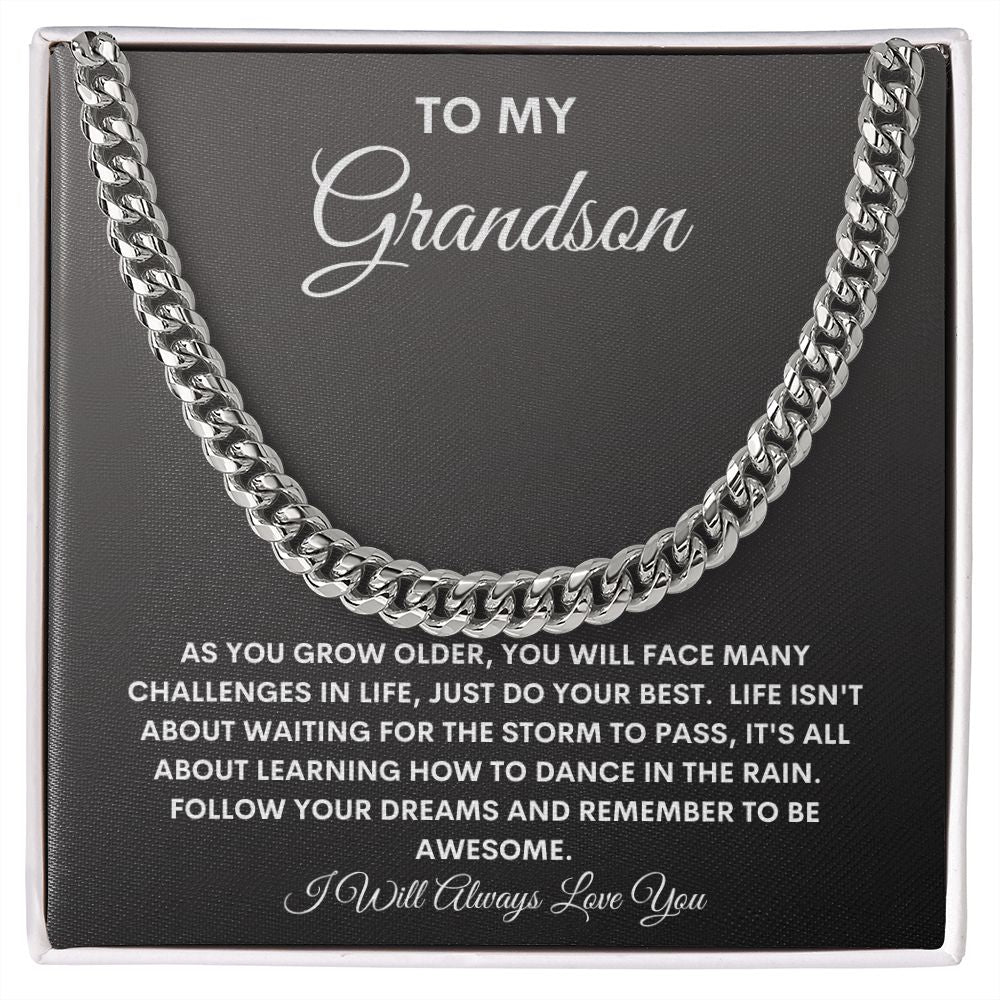 TO MY GRANDSON CUBAN CCHAIN