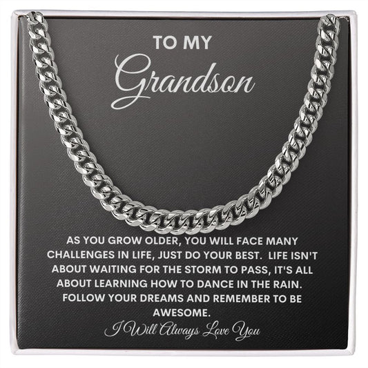 TO MY GRANDSON CUBAN CCHAIN