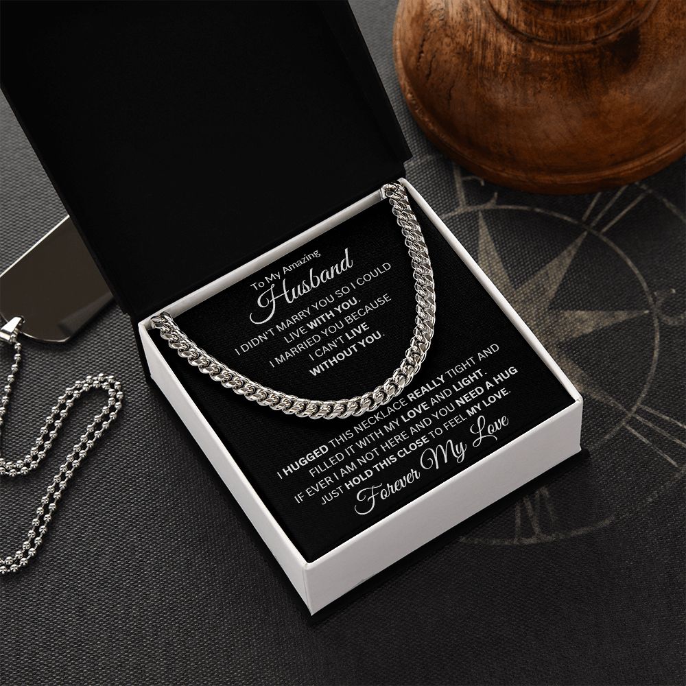 TO MY AMZING HUSBAND CUBAN CHAIN NECKLACE