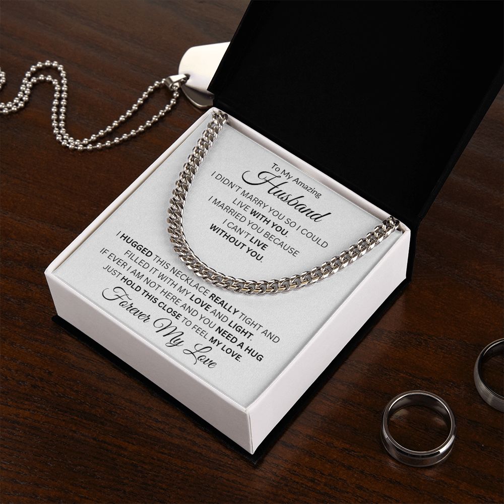 TO MY AMAZING HUSBAND CUBAN CHAIN NECKLACE