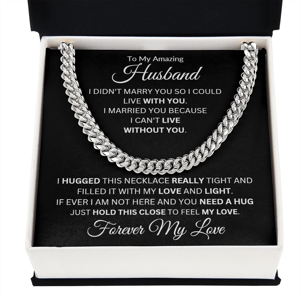 TO MY AMZING HUSBAND CUBAN CHAIN NECKLACE