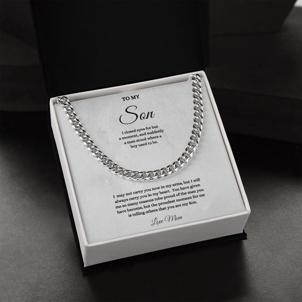 TO MY SON CUBAN CHAIN NECKLACE