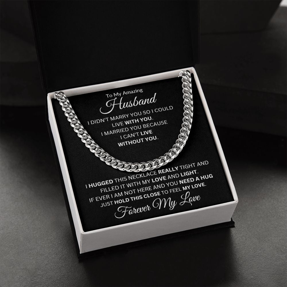 TO MY AMZING HUSBAND CUBAN CHAIN NECKLACE
