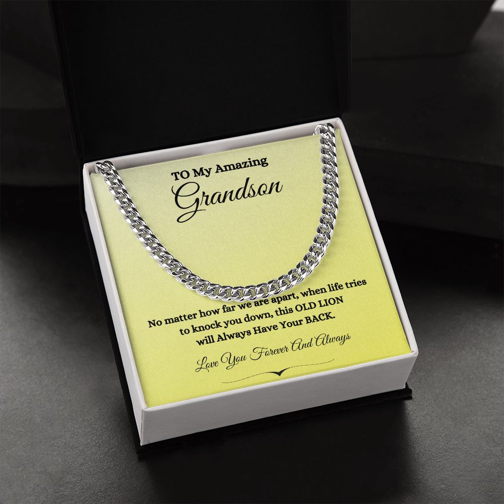 TO MY AMAZING GRANDSON CUBAN LINK CHAIN