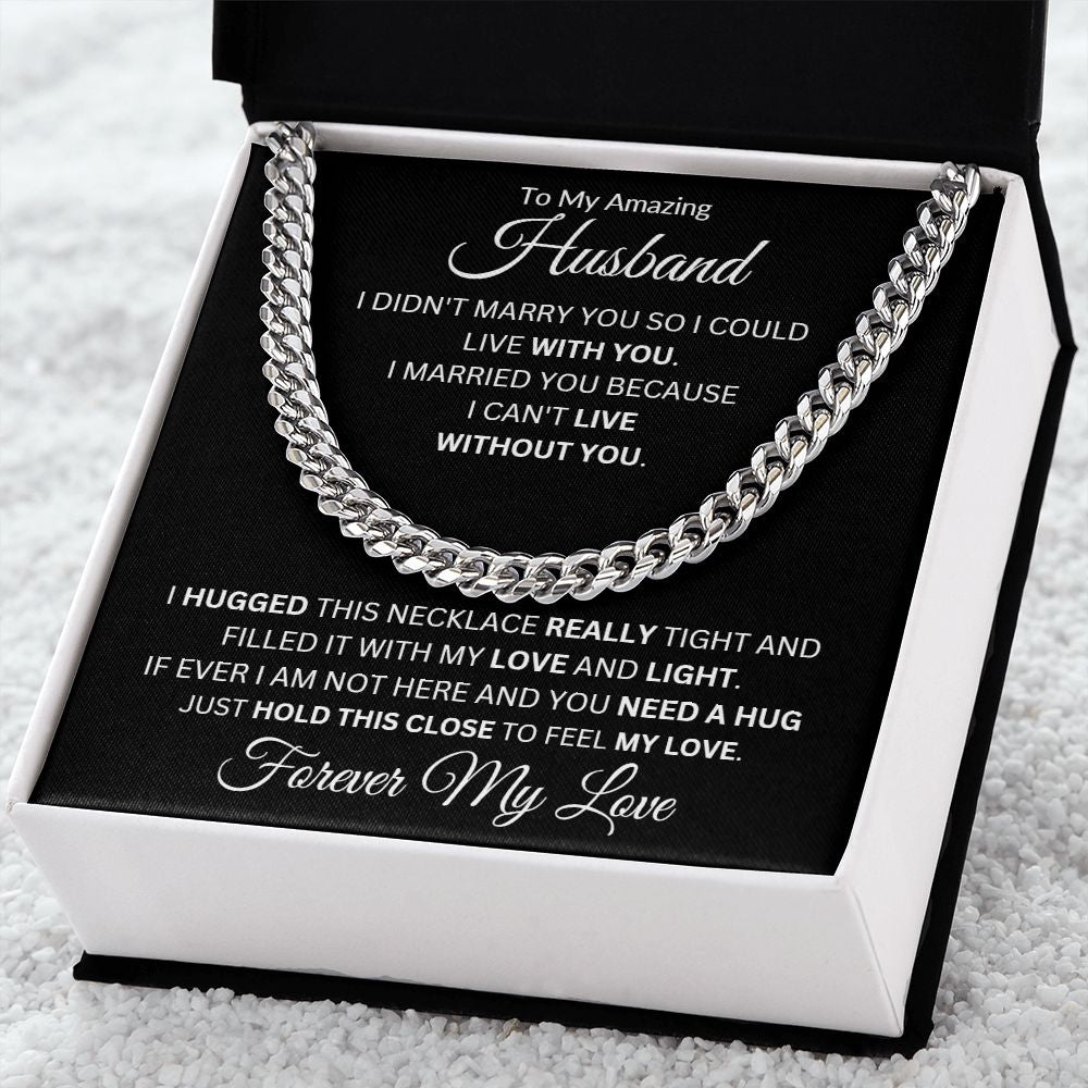 TO MY AMZING HUSBAND CUBAN CHAIN NECKLACE