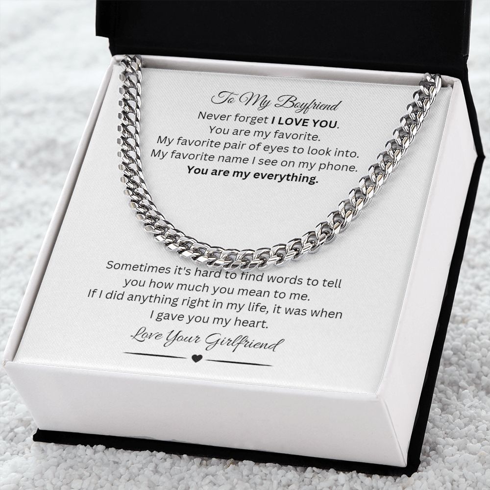 To My Boyfriend Cuban Chain