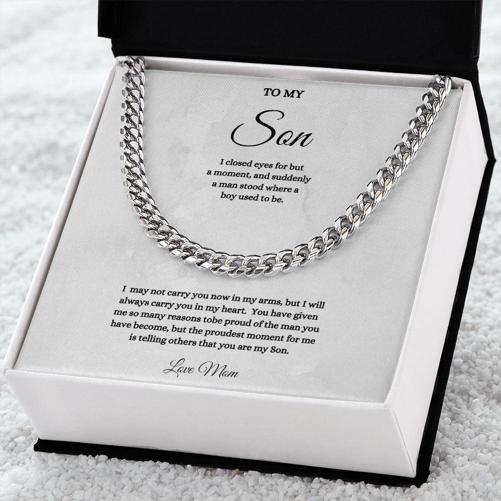TO MY SON CUBAN CHAIN NECKLACE