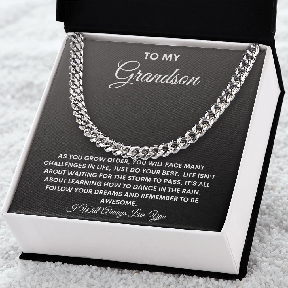 TO MY GRANDSON CUBAN CCHAIN