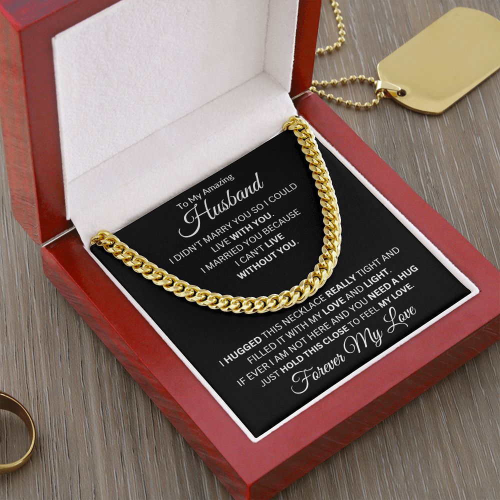 TO MY AMZING HUSBAND CUBAN CHAIN NECKLACE