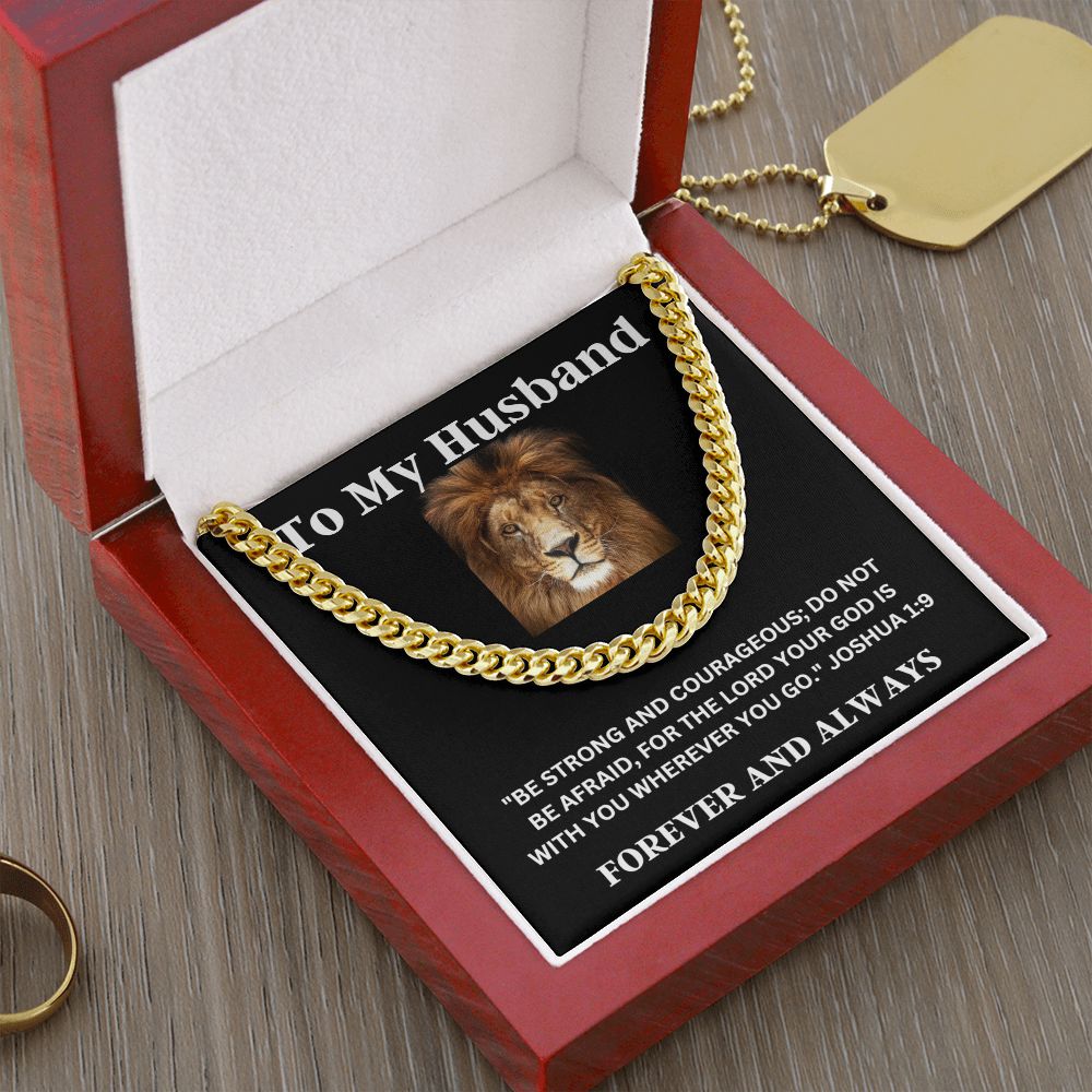 TO MY HUSBAND CUBAN CHAIN NECKLACE