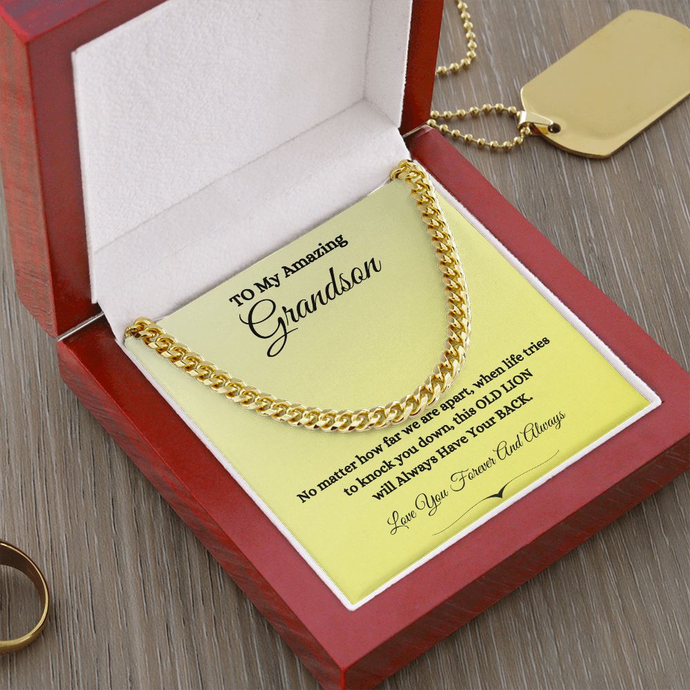 TO MY AMAZING GRANDSON CUBAN LINK CHAIN