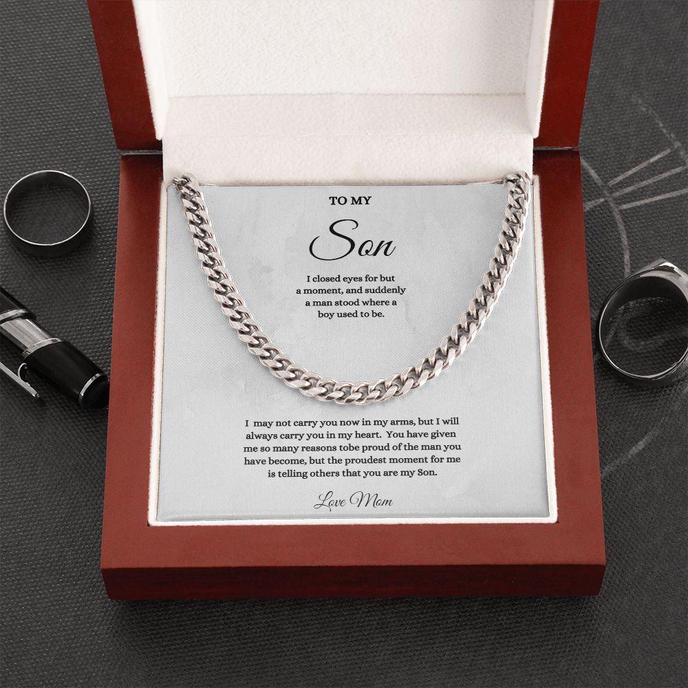 TO MY SON CUBAN CHAIN NECKLACE