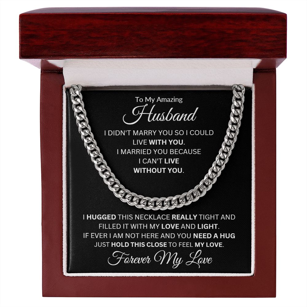 TO MY AMZING HUSBAND CUBAN CHAIN NECKLACE