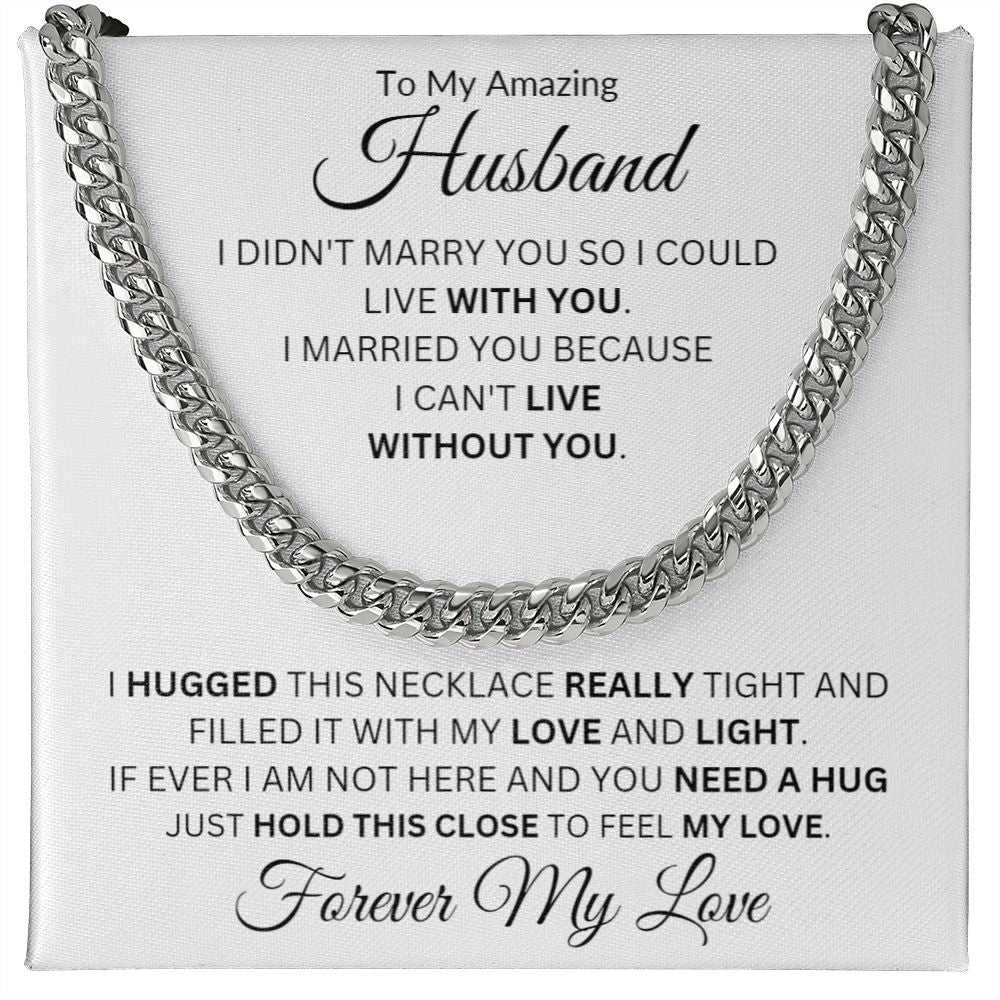 TO MY AMAZING HUSBAND CUBAN CHAIN NECKLACE