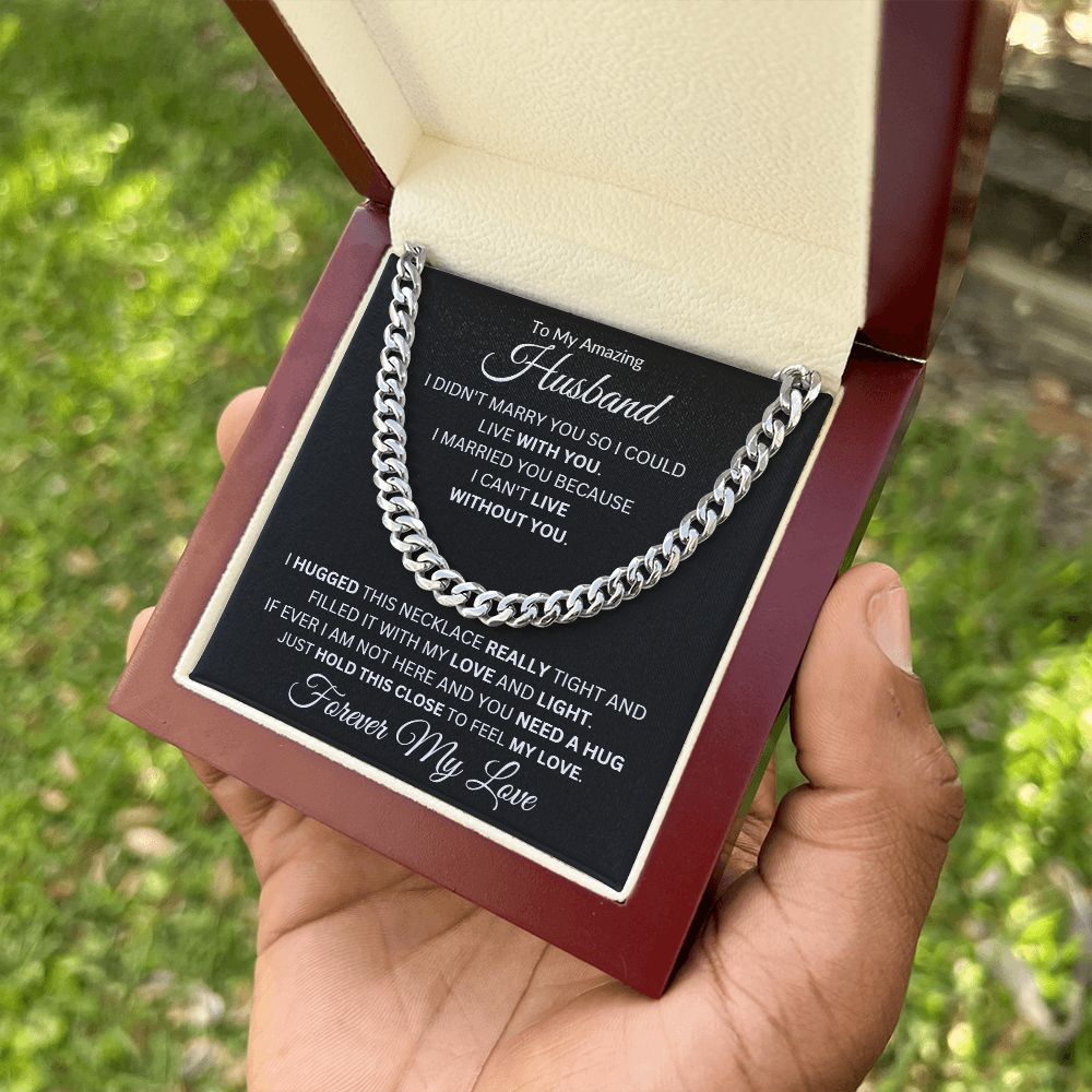 TO MY AMZING HUSBAND CUBAN CHAIN NECKLACE