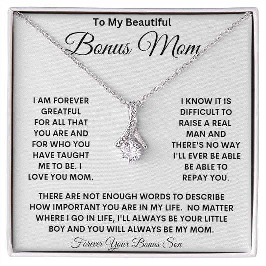 TO MY BEAUTIFUL BONUS MOM ALLURING BEAUTY NECKLACE