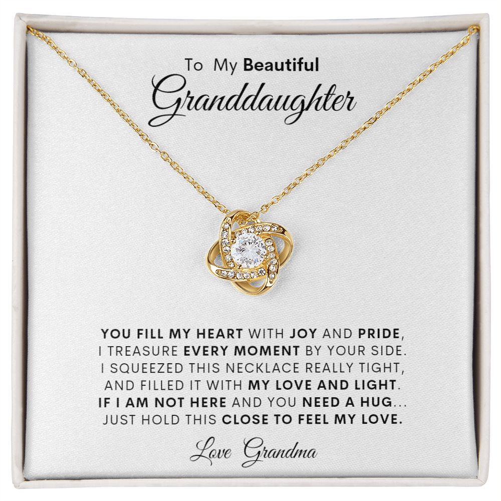 tO MY BEAUTIFUL GRANDDAUGHTER LOVE KNOT NECKLACE