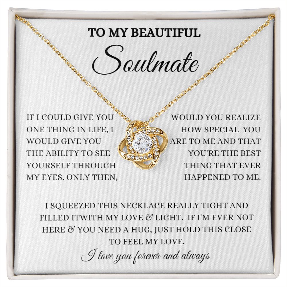 TO MY BEAUTIFUL SOULMATE LOVE KNOT NECKLACE