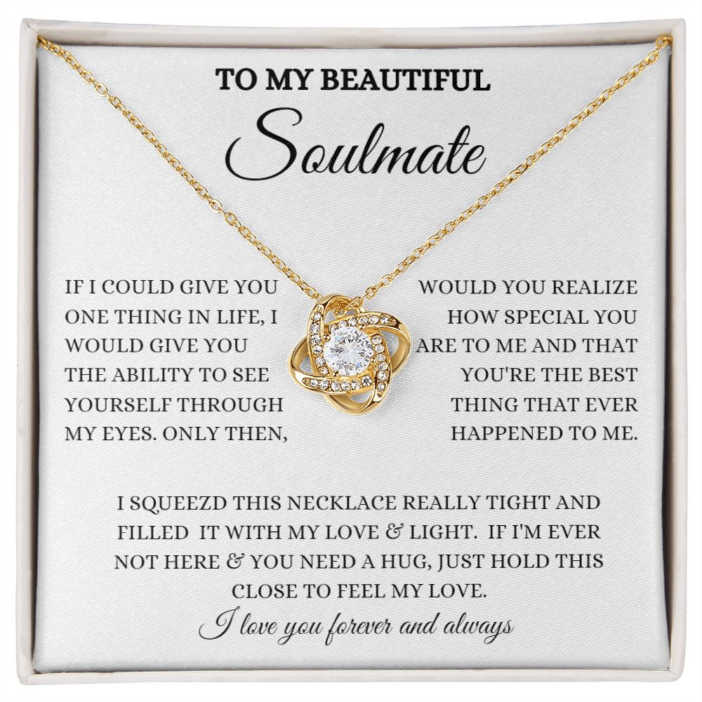 TO MY BEAUTIFUL SOULMATE LOVE KNOT NECKLACE