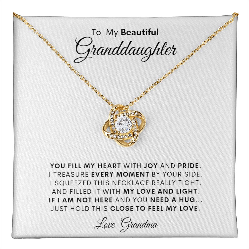 tO MY BEAUTIFUL GRANDDAUGHTER LOVE KNOT NECKLACE