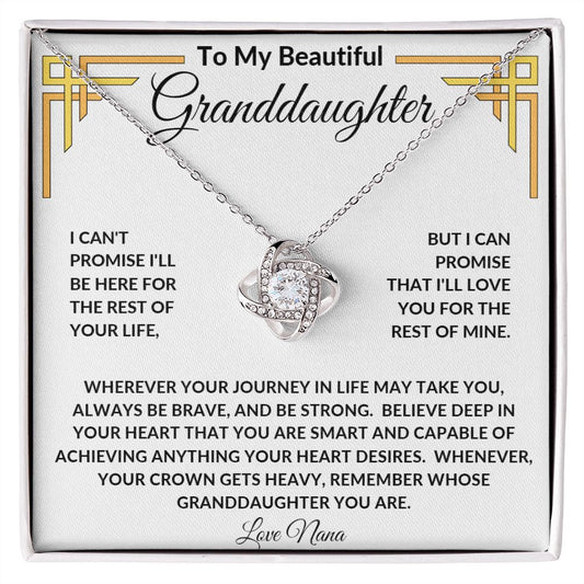 TO MY BEAUTIFUL GRANDDAUGHTER LOVE KNOT NECKLACE