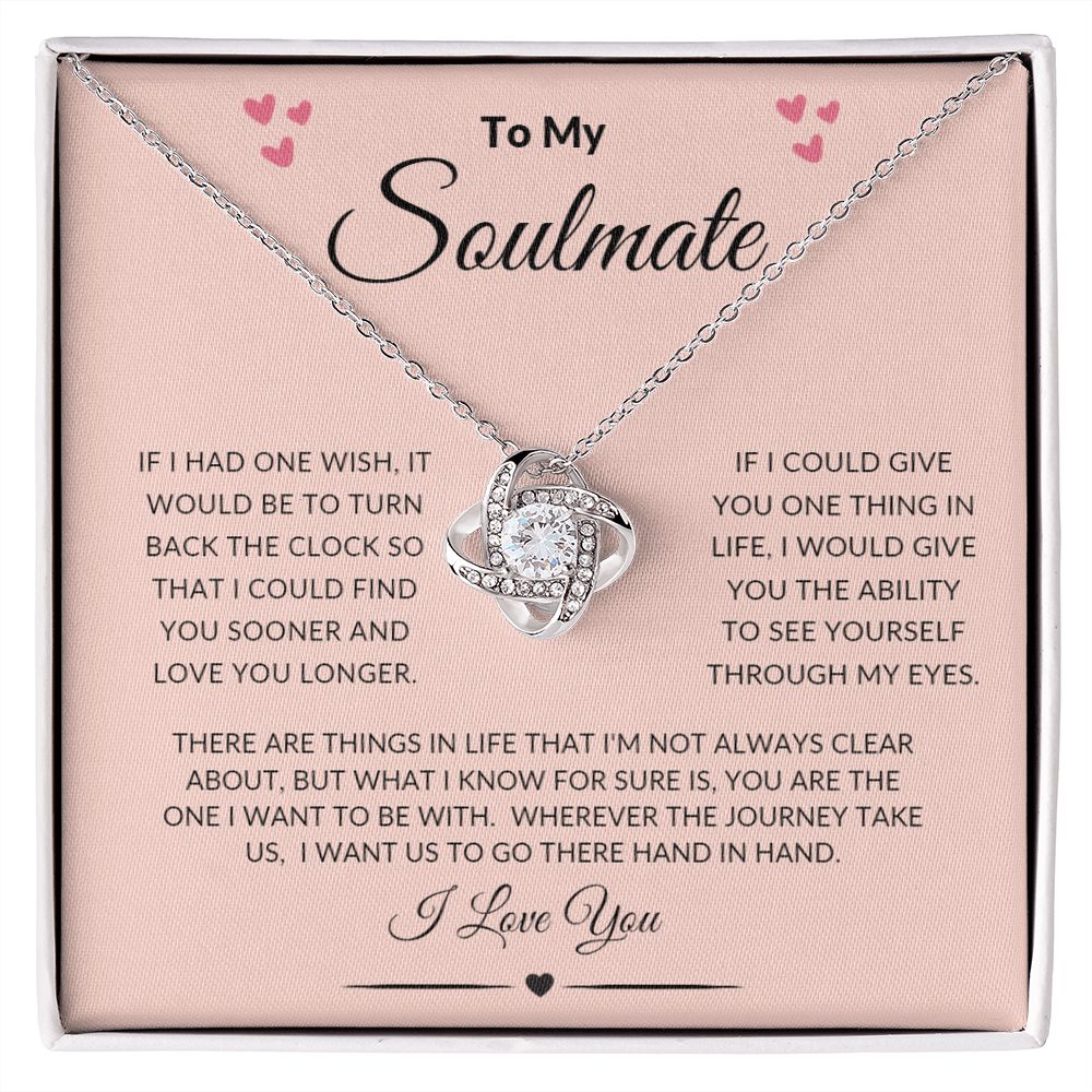 To My Soulmate Love Knot Necklace