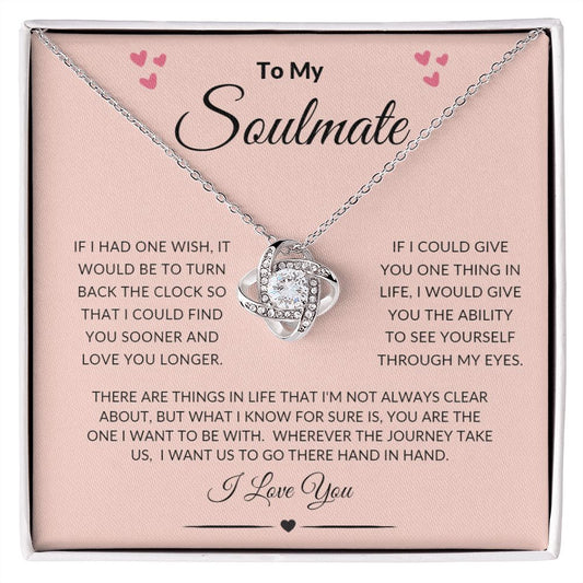 To My Soulmate Love Knot Necklace