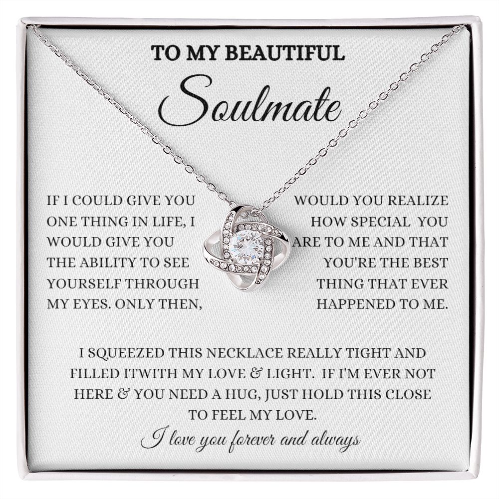 TO MY BEAUTIFUL SOULMATE LOVE KNOT NECKLACE