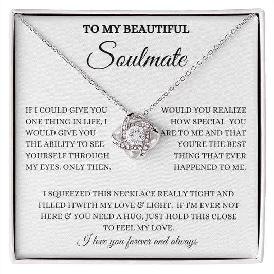 TO MY BEAUTIFUL SOULMATE LOVE KNOT NECKLACE