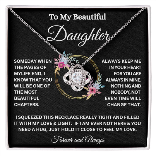 TO MY BEAUTIFUL DAUGHTER LOVE KNOT NECKLACE