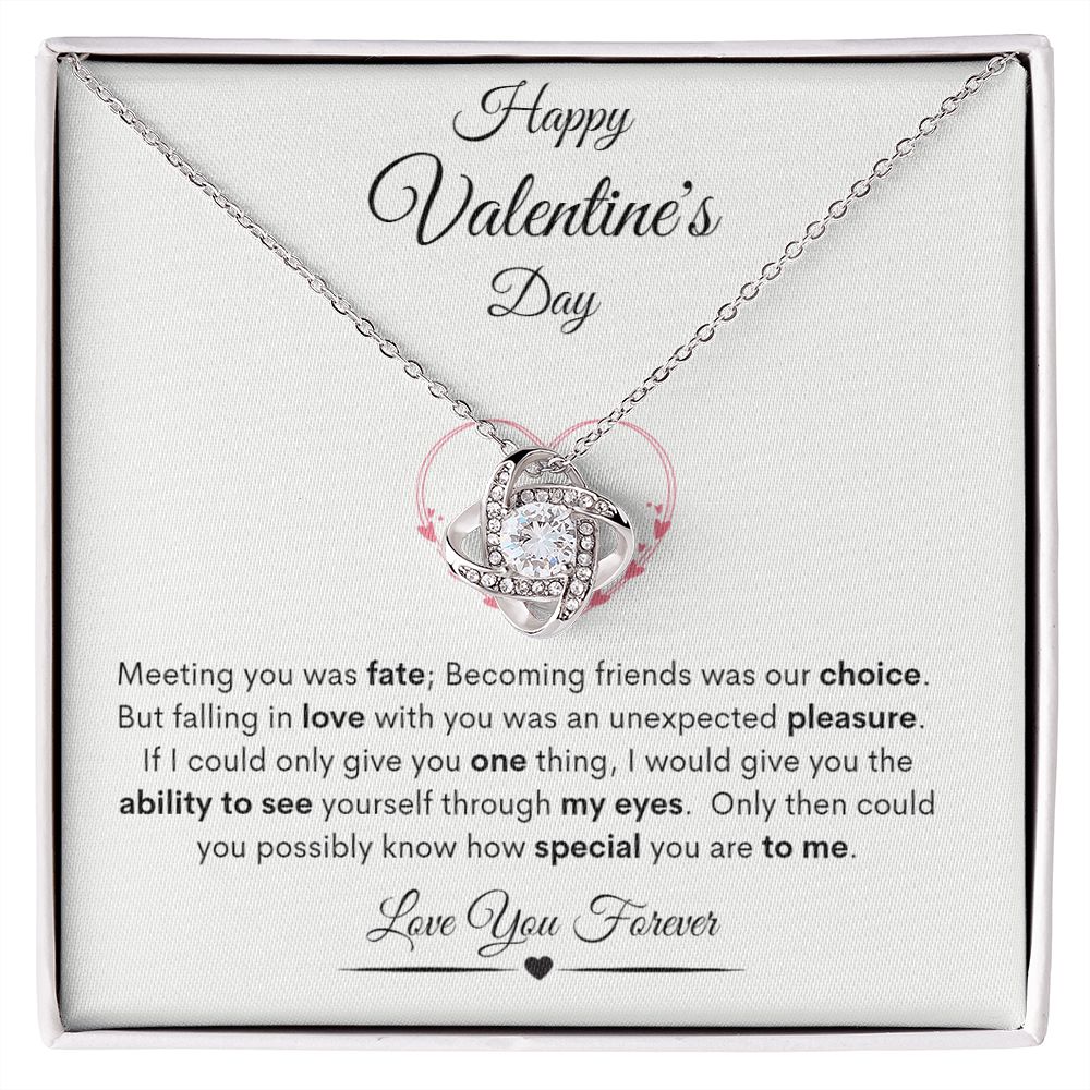 Happy Valentine's Day Love Knot Necklace
