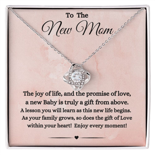 TO THE NEW MOM LOVE KNOT NECKLACE