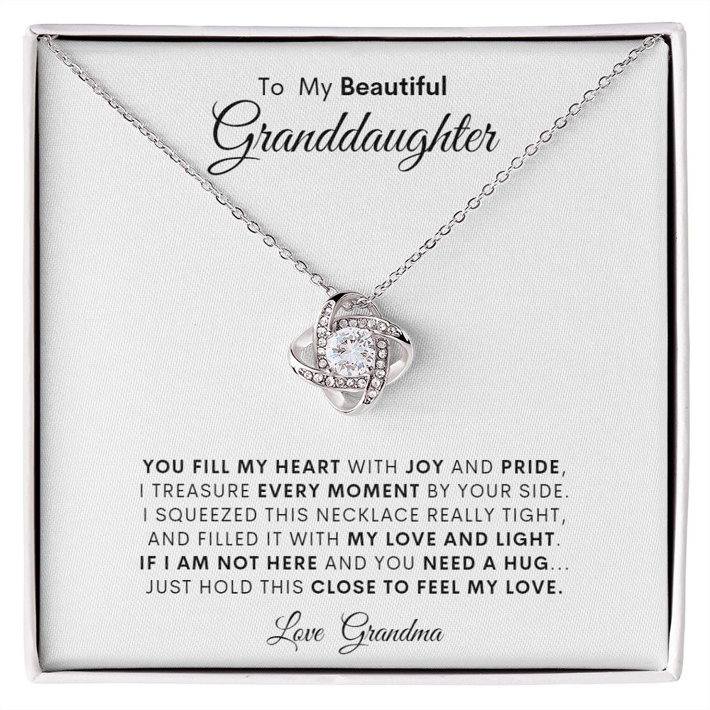 tO MY BEAUTIFUL GRANDDAUGHTER LOVE KNOT NECKLACE