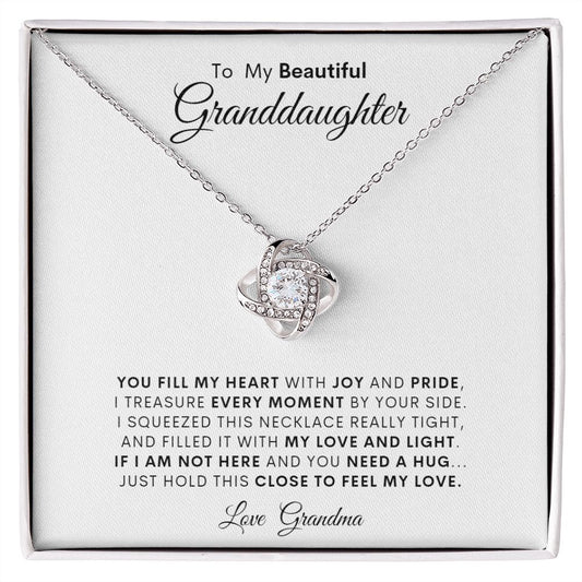 tO MY BEAUTIFUL GRANDDAUGHTER LOVE KNOT NECKLACE