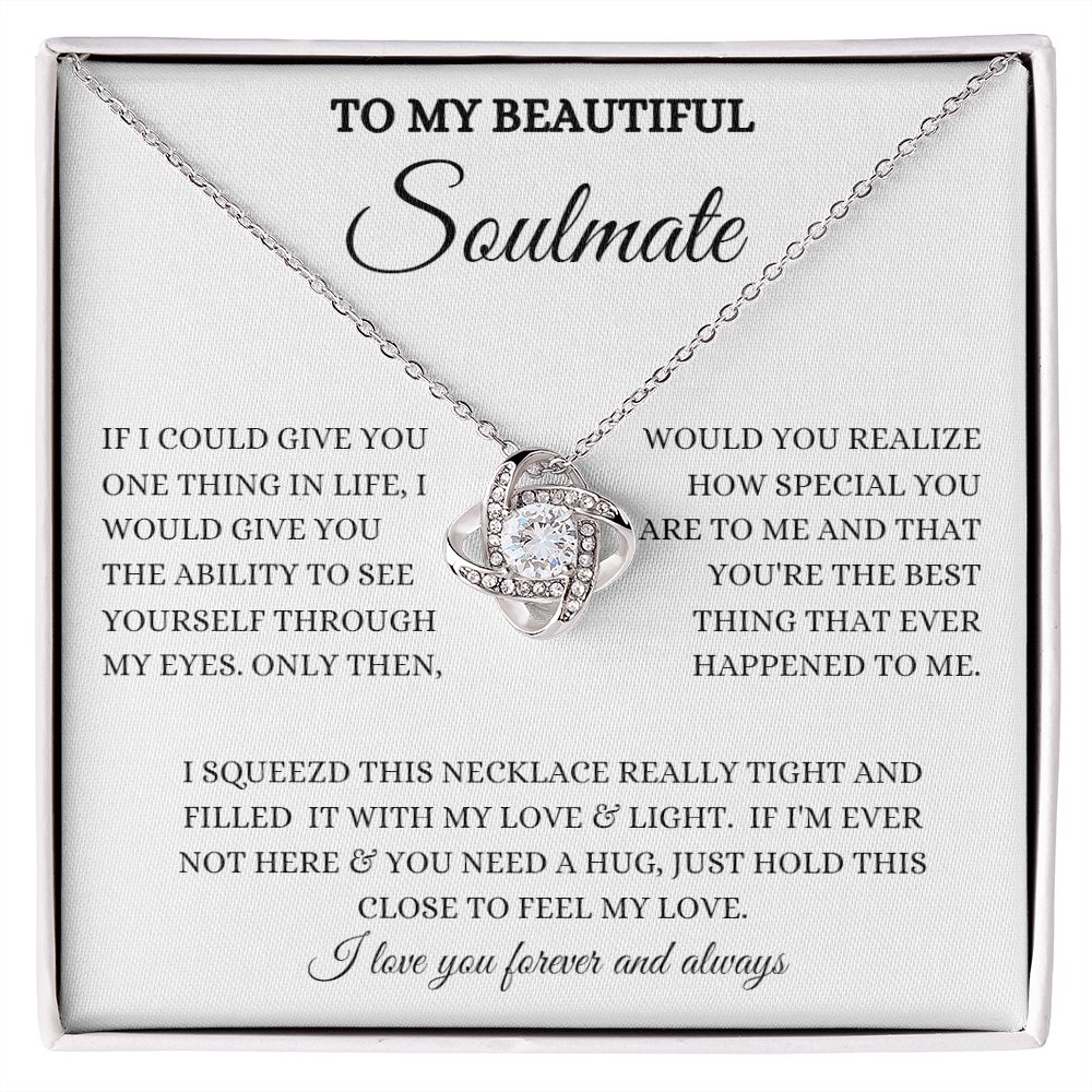 TO MY BEAUTIFUL SOULMATE LOVE KNOT NECKLACE