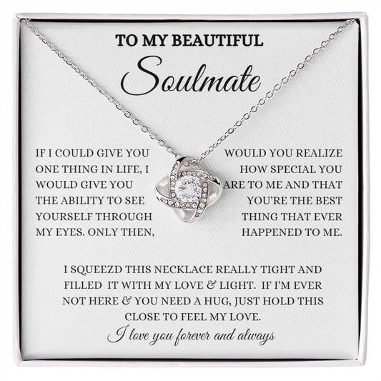TO MY BEAUTIFUL SOULMATE LOVE KNOT NECKLACE