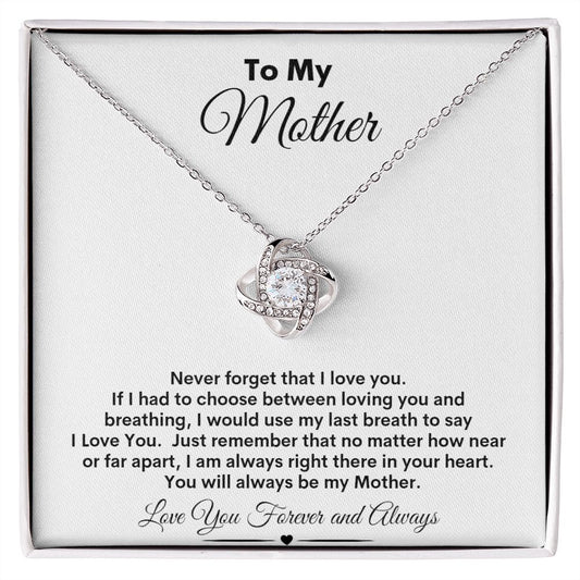 TO MY MOTHER LOVE KNOT NECKLACE