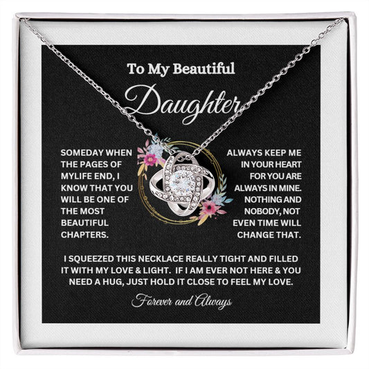 TO MY BEAUTIFUL DAUGHTER LOVE KNOT NECKLACE