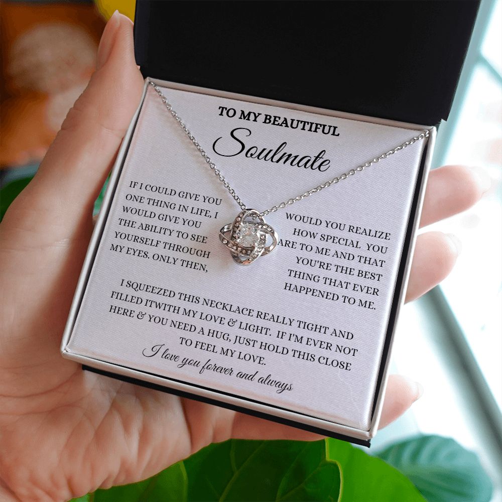 TO MY BEAUTIFUL SOULMATE LOVE KNOT NECKLACE