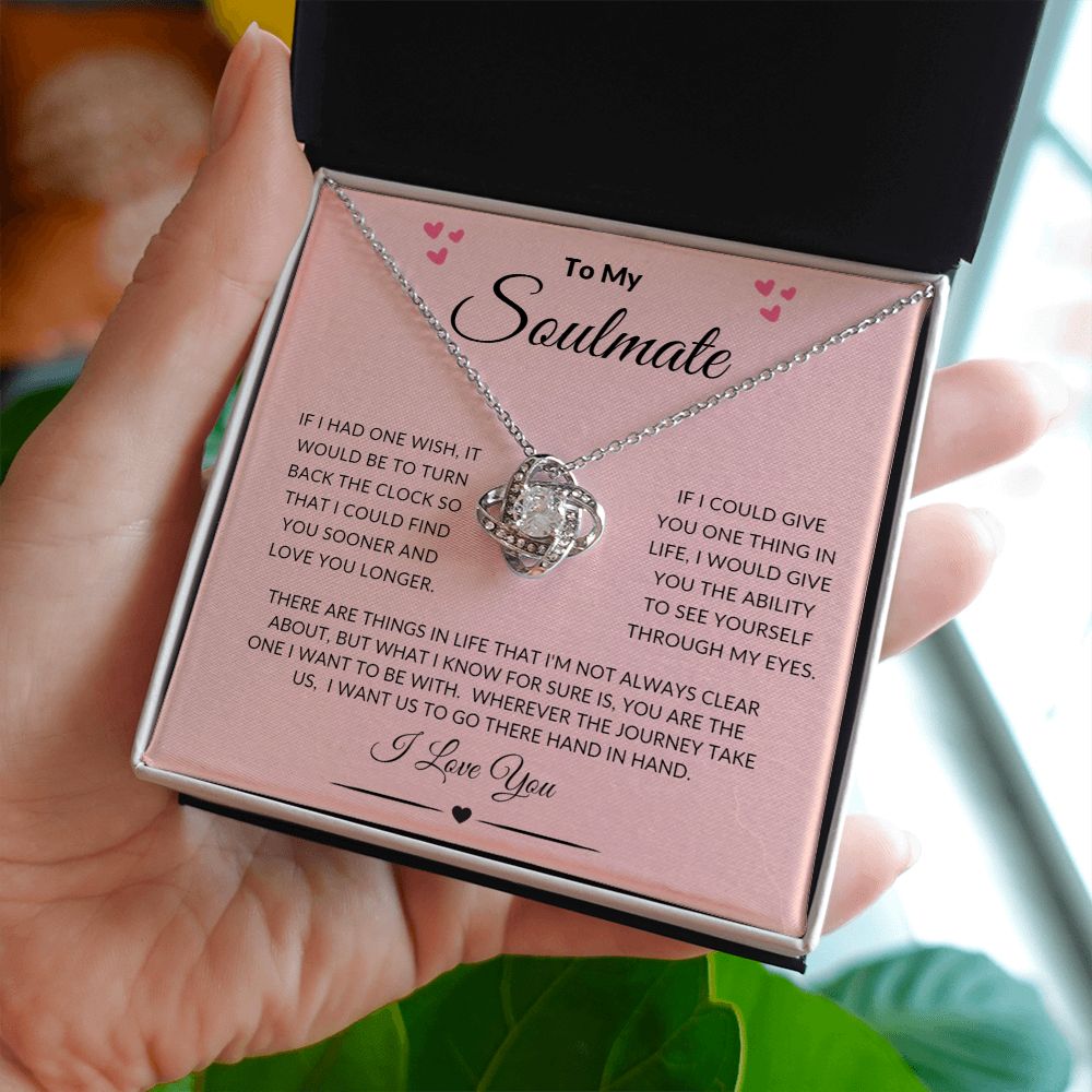 To My Soulmate Love Knot Necklace