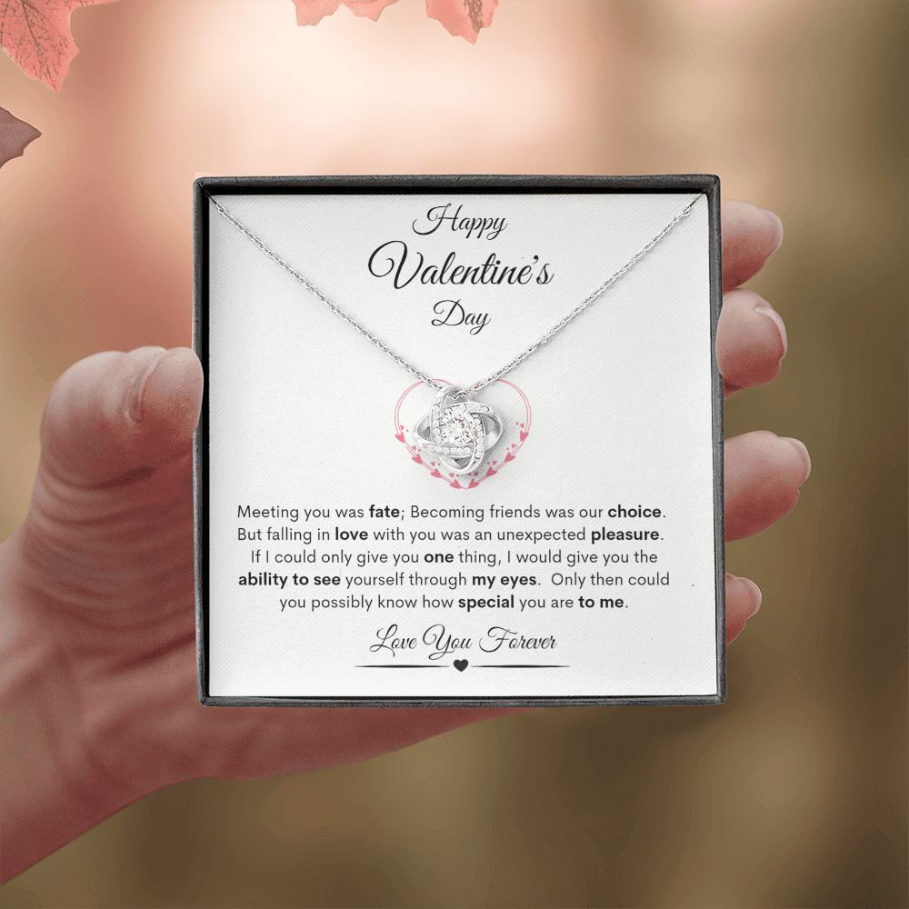 Happy Valentine's Day Love Knot Necklace