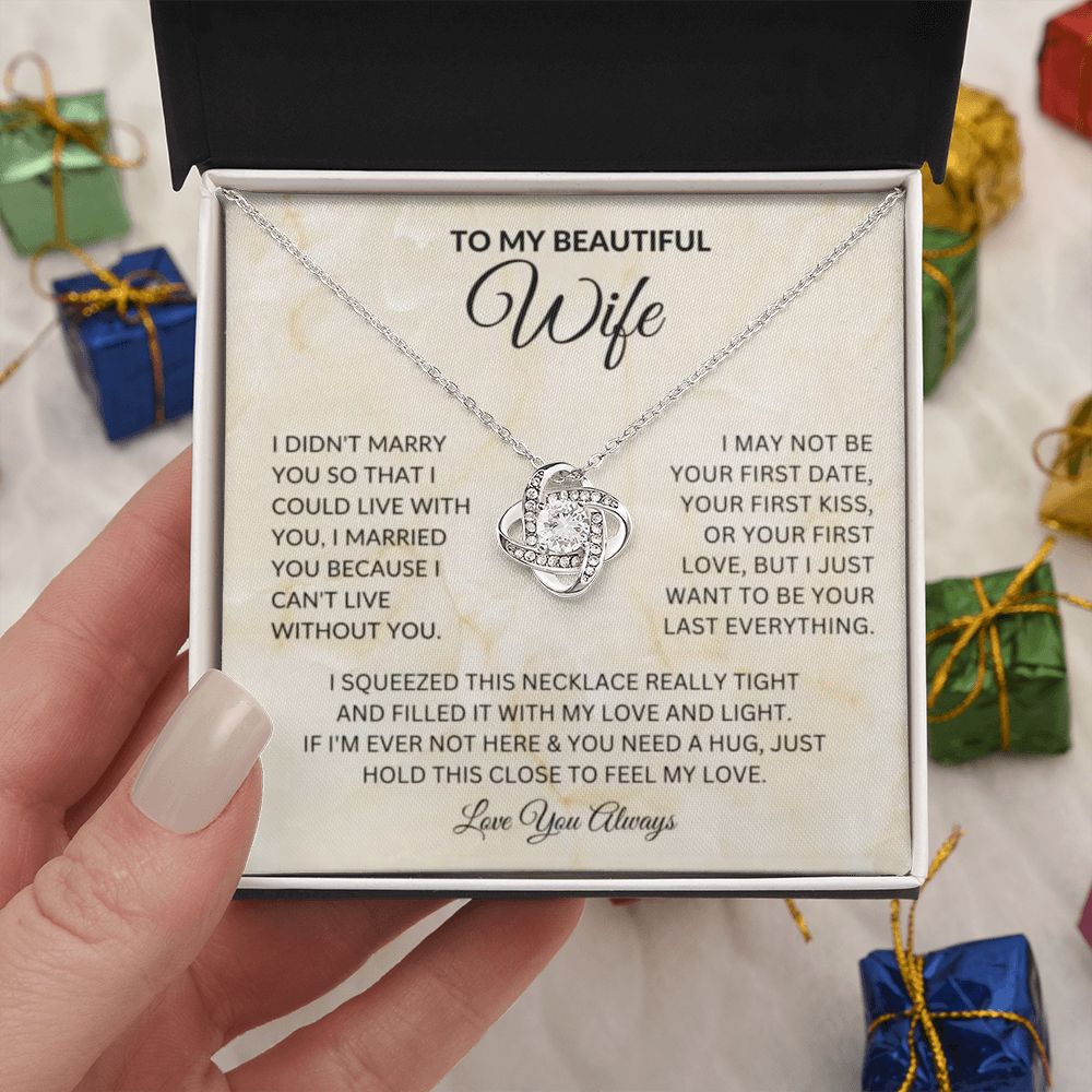 To My Beautiful Wife Love Knot Necklace