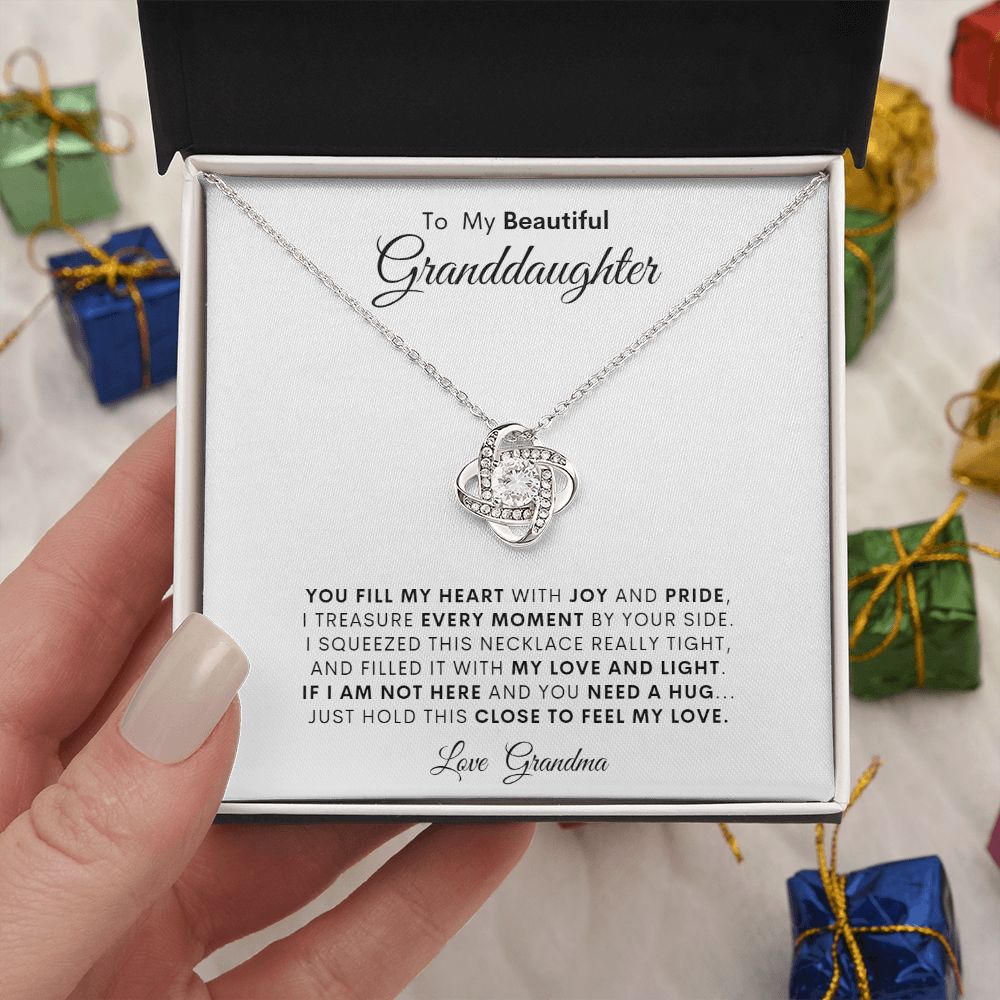 tO MY BEAUTIFUL GRANDDAUGHTER LOVE KNOT NECKLACE