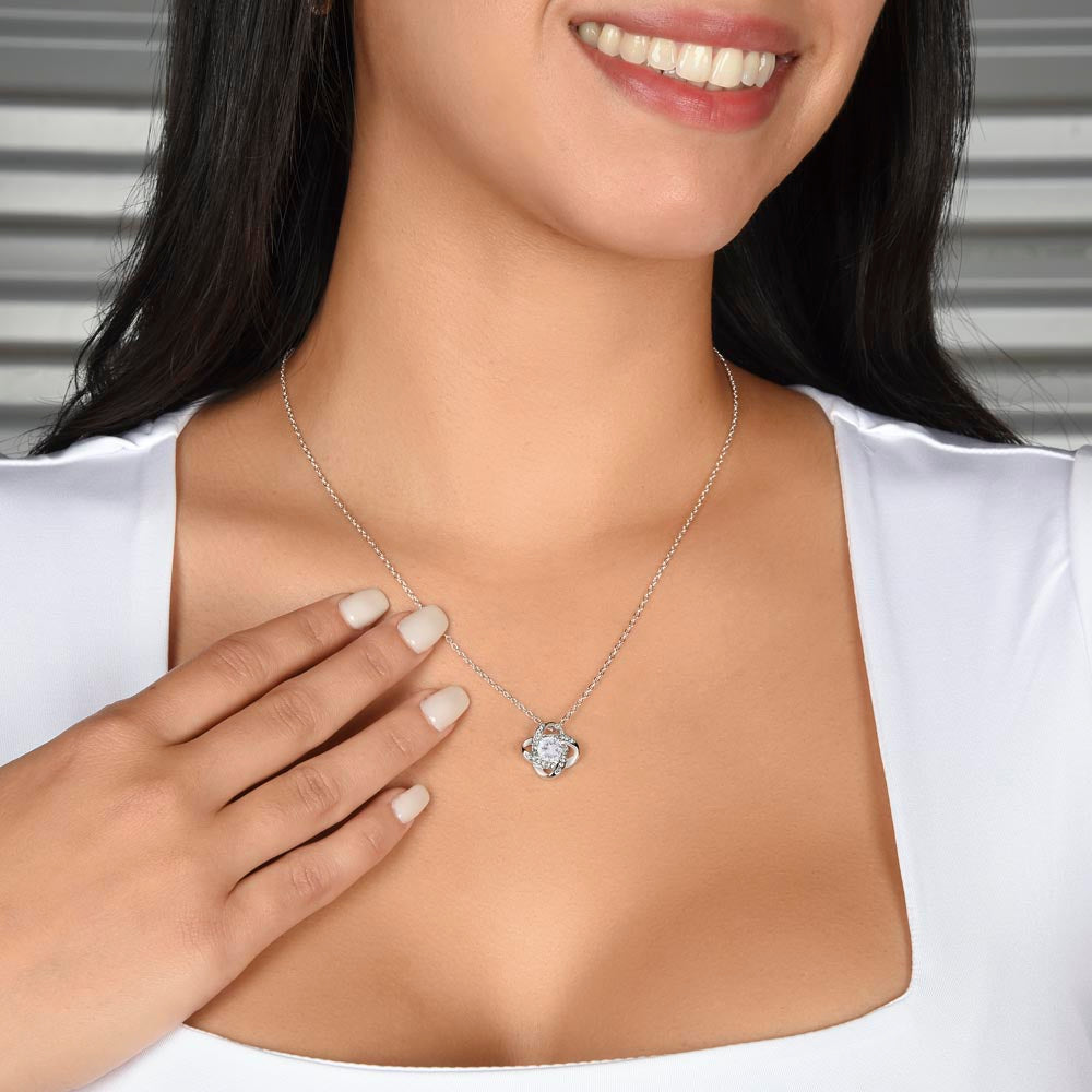 To My Gorgeous Wife Love Knot Necklace