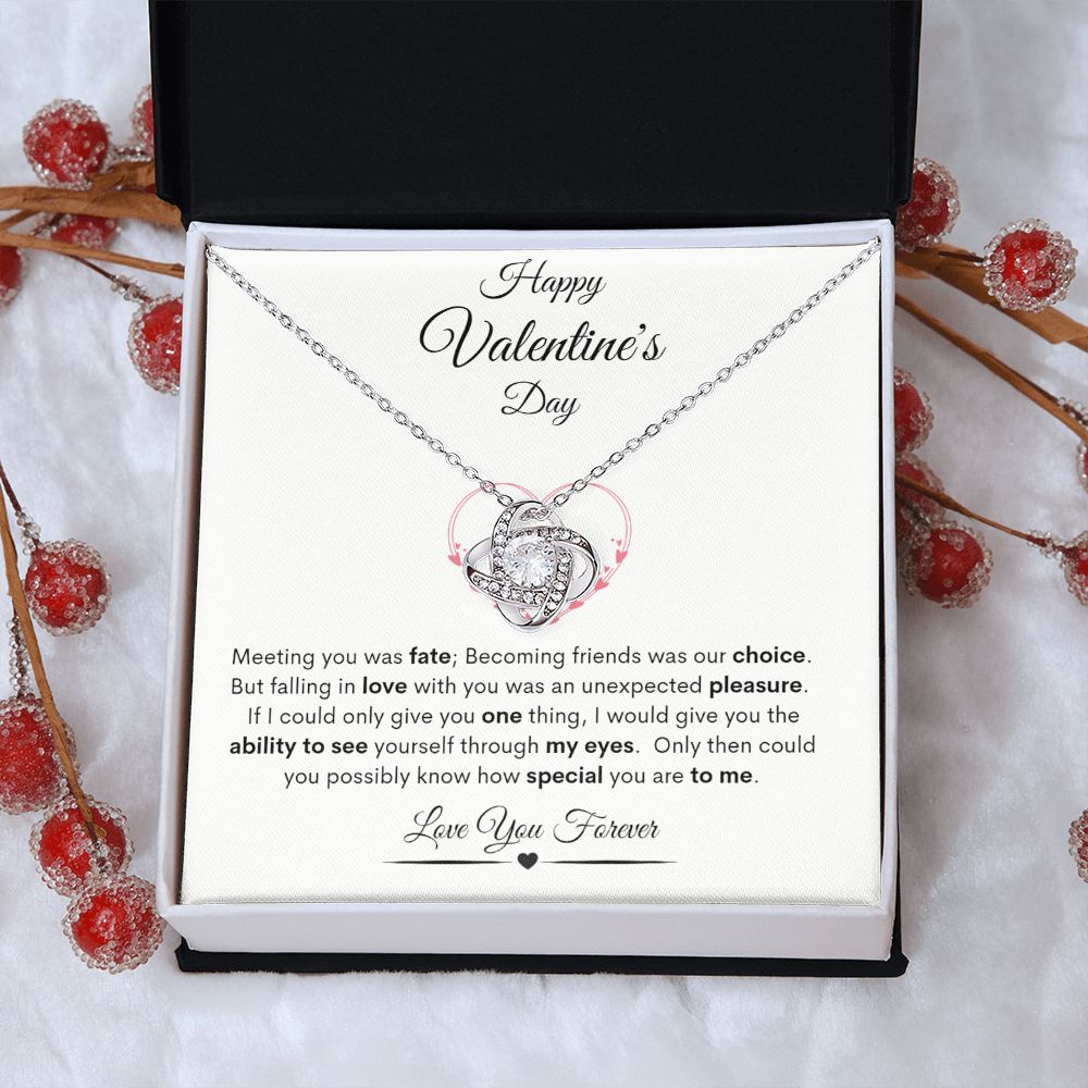 Happy Valentine's Day Love Knot Necklace