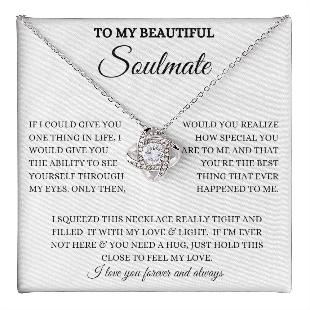 TO MY BEAUTIFUL SOULMATE LOVE KNOT NECKLACE
